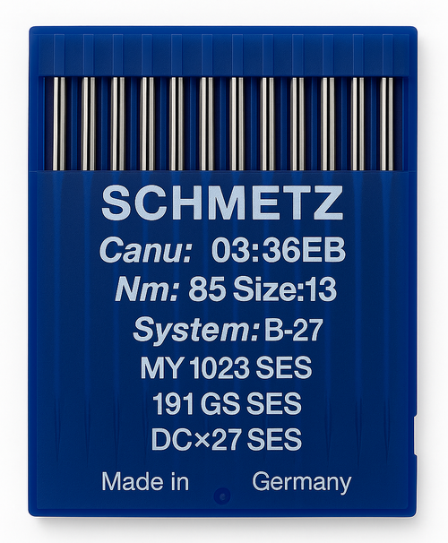 Schmetz B27 SES Size 85 light ball point industrial sewing machine needles pack of 10 Schmetz B27 SES Size 85 light ball point industrial sewing machine needles pack of 10