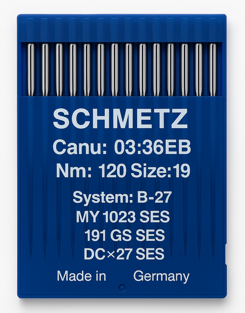 Schmetz B27 SES Size 120 light ball point industrial sewing machine needles pack of 10 Schmetz B27 SES Size 120 light ball point industrial sewing machine needles pack of 10