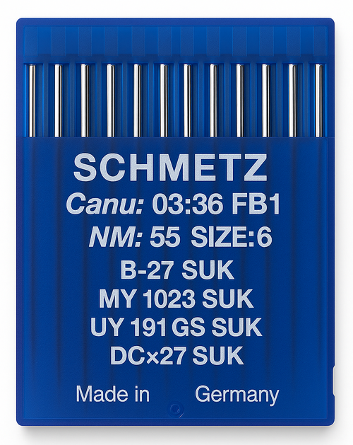 Schmetz B27 SUK Size 55 medium ball point industrial sewing machine needles pack of 10 Schmetz B27 SUK Size 55 medium ball point industrial sewing machine needles pack of 10