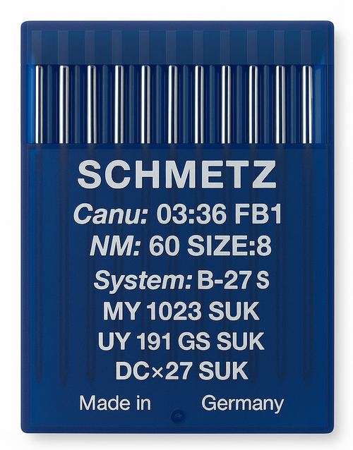 Schmetz B27 SUK Size 60 medium ball point industrial sewing machine needles pack of 10 Schmetz B27 SUK Size 60 medium ball point industrial sewing machine needles pack of 10