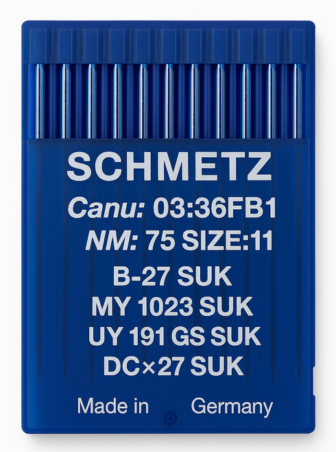 Schmetz B27 SUK Size 75 medium ball point industrial sewing machine needles pack of 10 Schmetz B27 SUK Size 75 medium ball point industrial sewing machine needles pack of 10