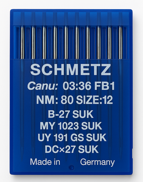 Schmetz B27 SUK Size 80 medium ball point industrial sewing machine needles pack of 10 Schmetz B27 SUK Size 80 medium ball point industrial sewing machine needles pack of 10