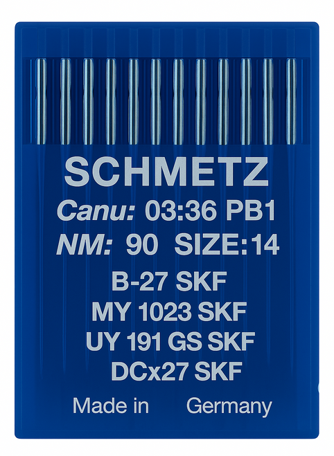 Schmetz B27 SKF Size 90 heavy ball point industrial sewing machine needles pack of 10 Schmetz B27 SKF Size 90 heavy ball point industrial sewing machine needles pack of 10