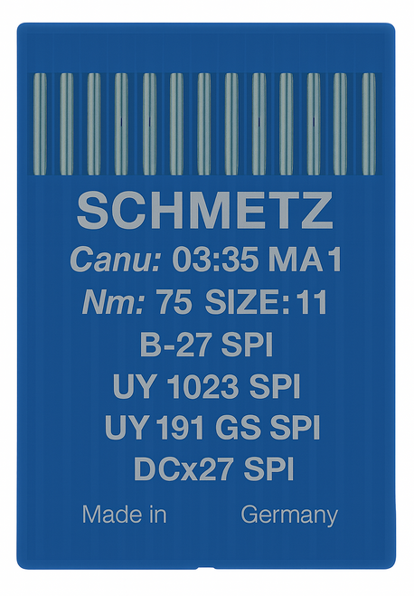 Schmetz B27 SPI Size 75 acute round point industrial sewing machine needles pack of 10 Schmetz B27 SPI Size 75 acute round point industrial sewing machine needles pack of 10