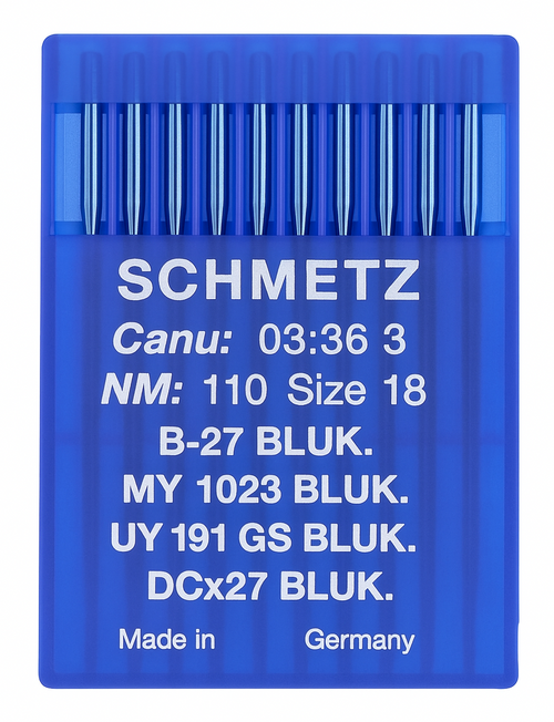 Schmetz B27 BLUK Size 110 Teflon coated industrial sewing machine needles pack of 10