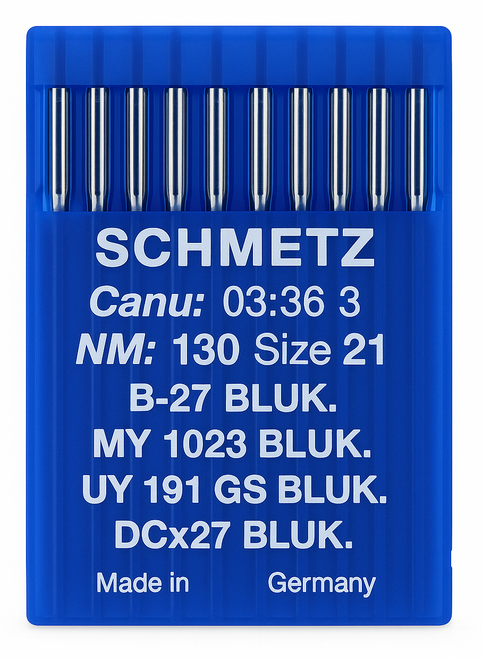 Schmetz B27 BLUK Size 130 Teflon coated industrial sewing machine needles pack of 10 Schmetz B27 BLUK Size 130 Teflon coated industrial sewing machine needles pack of 10