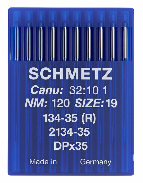 Schmetz 134-35R Size 120 industrial sewing machine needles pack of 10 for heavy-duty fabrics Schmetz 134-35R Size 120 industrial sewing machine needles pack of 10 for heavy-duty fabrics