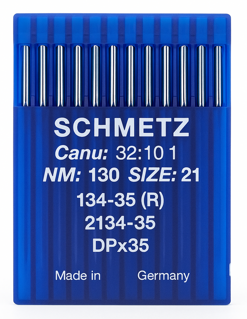Schmetz 134-35R Size 130 industrial sewing machine needles pack of 10 for heavy-duty lockstitch Schmetz 134-35R Size 130 industrial sewing machine needles pack of 10 for heavy-duty lockstitch