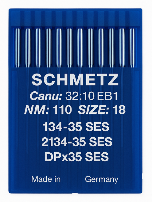 Schmetz 134-35 SES Size 110 industrial sewing machine needles pack of 10 with light ball point for lockstitch machines Schmetz 134-35 SES Size 110 industrial sewing machine needles pack of 10 with light ball point for lockstitch machines