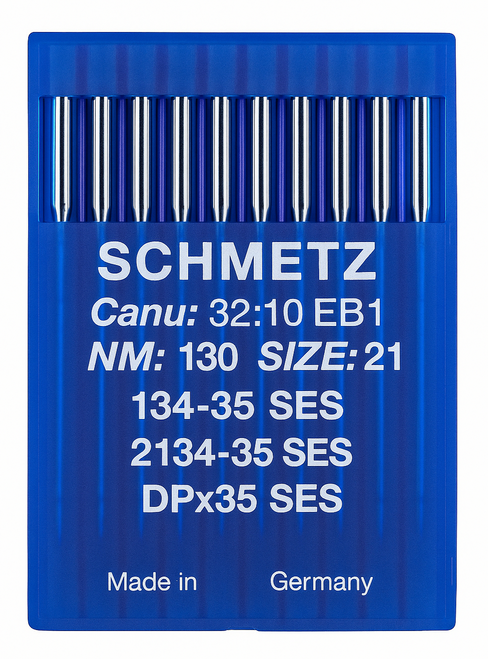 Schmetz 134-35 SES Size 130 industrial sewing machine needles pack of 10 with light ball point for lockstitch machines Schmetz 134-35 SES Size 130 industrial sewing machine needles pack of 10 with light ball point for lockstitch machines