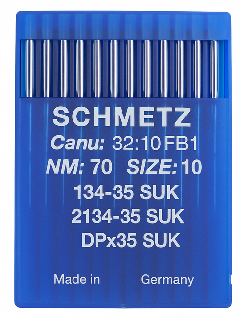 Schmetz 134-35 SUK Size 70 industrial sewing machine needles pack of 10 with medium ball point for lockstitch machines Schmetz 134-35 SUK Size 70 industrial sewing machine needles pack of 10 with medium ball point for lockstitch machines