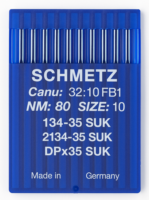 Schmetz 134-35 SUK Size 80 industrial sewing machine needles pack of 10 with medium ball point for lockstitch machines Schmetz 134-35 SUK Size 80 industrial sewing machine needles pack of 10 with medium ball point for lockstitch machines