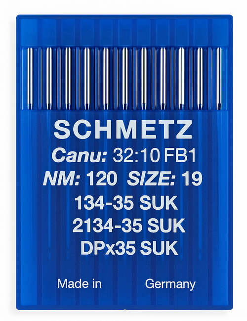 Schmetz 134-35 SUK Size 120 industrial sewing machine needles pack of 10 with medium ball point for lockstitch machines Schmetz 134-35 SUK Size 120 industrial sewing machine needles pack of 10 with medium ball point for lockstitch machines