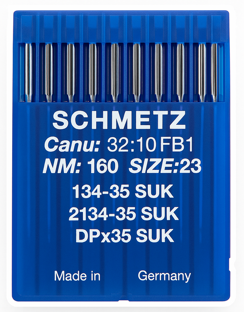 Schmetz 134-35 SUK Size 160 industrial sewing machine needles pack of 10 with medium ball point for lockstitch machines Schmetz 134-35 SUK Size 160 industrial sewing machine needles pack of 10 with medium ball point for lockstitch machines