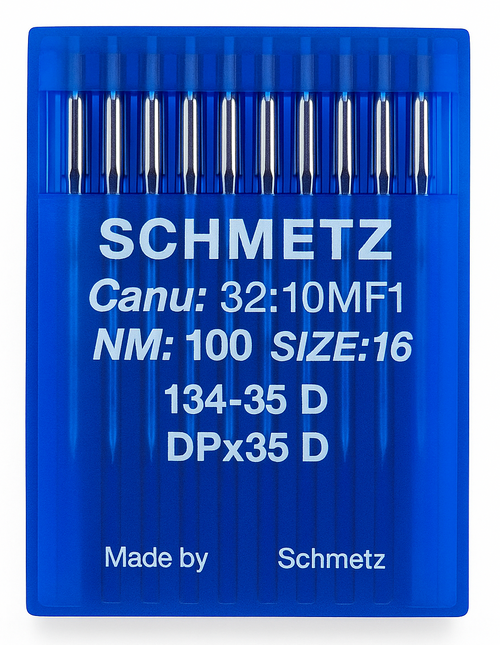 Schmetz 134-35 D Size 100 industrial sewing machine needles pack of 10 with triangular cutting point for leather and heavy fabrics Schmetz 134-35 D Size 100 industrial sewing machine needles pack of 10 with triangular cutting point for leather and heavy fabrics