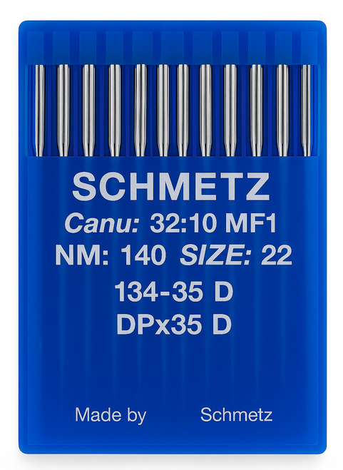 Schmetz 134-35 D Size 140 industrial sewing machine needles pack of 10 with triangular cutting point for leather and upholstery Schmetz 134-35 D Size 140 industrial sewing machine needles pack of 10 with triangular cutting point for leather and upholstery