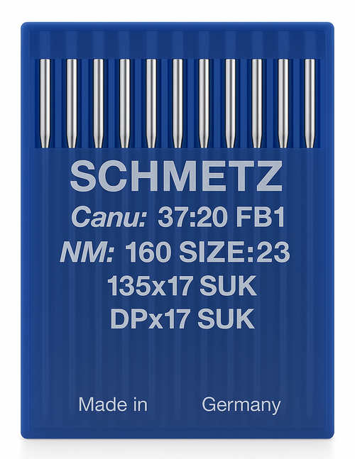 Schmetz 135x17 SUK Size 160 industrial sewing machine needles pack of 10 for upholstery and lockstitch machines