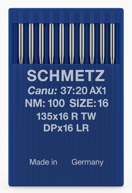 Schmetz 135x16 NRTW LR Size 100 industrial sewing machine needles pack of 10 for leather and upholstery