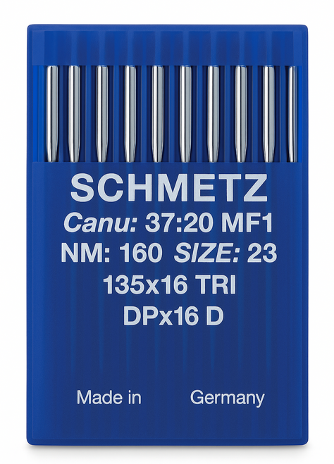 Schmetz 135x16 TRI D Size 160 industrial sewing machine needles pack of 10 for heavy leather and upholstery