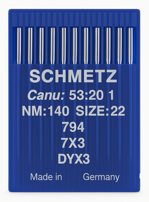 Schmetz 7X3 Size 140 industrial sewing machine needles pack of 10 for lockstitch heavy fabrics and upholstery