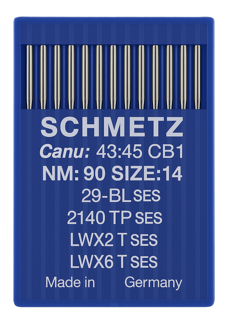 Schmetz 29-34 SES Size 90 industrial sewing machine needles pack of 10 for medium-weight stretch and knit fabrics Schmetz 29-34 SES Size 90 industrial sewing machine needles pack of 10 for medium-weight stretch and knit fabrics