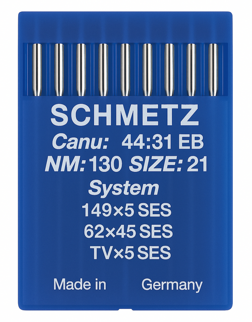 Schmetz 149X5 SES Size 130 industrial sewing machine needles pack of 10 for chainstitch sewing on woven and knitted fabrics