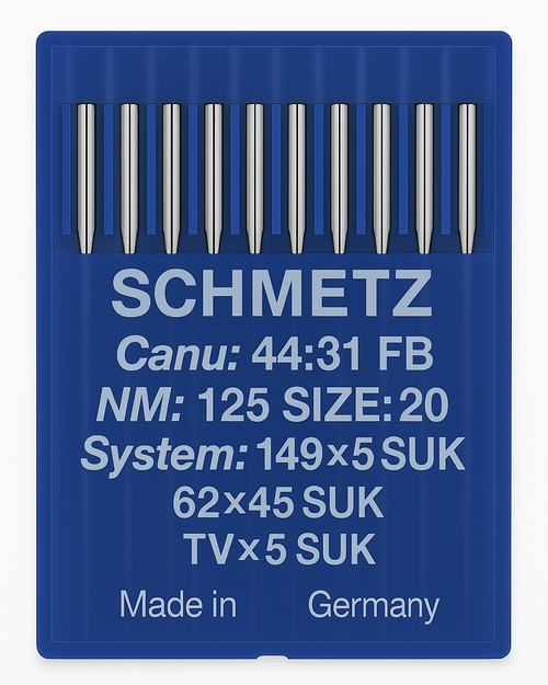 Schmetz 149X5 SUK Size 125 industrial sewing machine needles pack of 10 for chainstitch sewing on knit and stretch fabrics