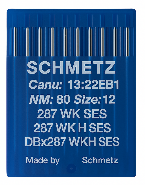 Schmetz 287WKH SES Size 80 industrial sewing machine needles pack of 10 for light and medium fabrics