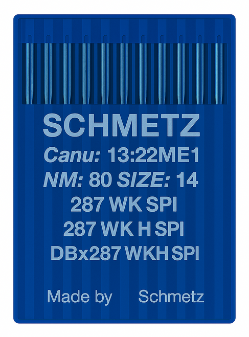 Schmetz 287WKH SPI Size 80 industrial sewing machine needles pack of 10 acute round point for dense fabrics