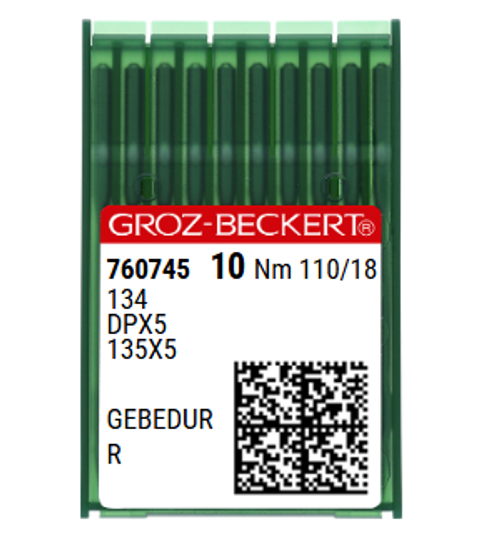 Groz Beckert 134 GEBEDUR NM 110 Size 18 Titanium Coated Sewing Machine Needles – Pack of 10. Groz Beckert 134 GEBEDUR NM 110 Size 18 Titanium Coated Sewing Machine Needles – Pack of 10.