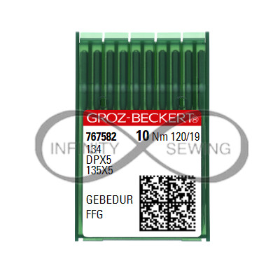 Groz-Beckert 134/DPX5/DBX1 FFG GEBEDUR Size 120/19 Industrial Sewing Machine Needles