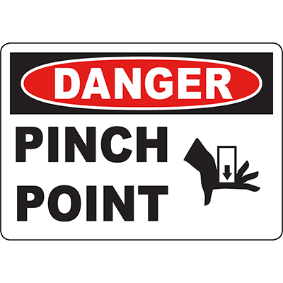 DANGER Pinch Point Sign w/Symbol | Graphic Products