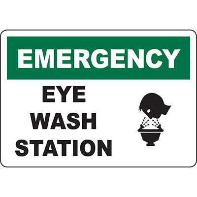EMERGENCY Eye Wash Station Sign - DuraLabel