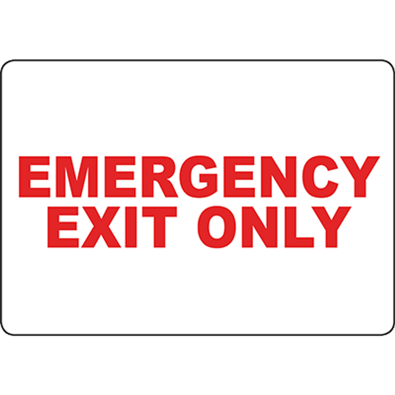Emergency Exit Only red text Sign | Graphic Products