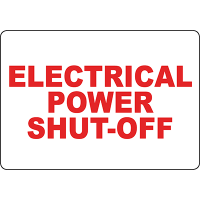Electrical Power Shut-Off Sign | Graphic Products