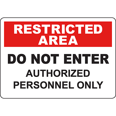 Warnschild 'Restricted Area' – 2 Stück, 25,4x17,8 Cm, Aluminium, UV-geschützt, Für Innen & Außen