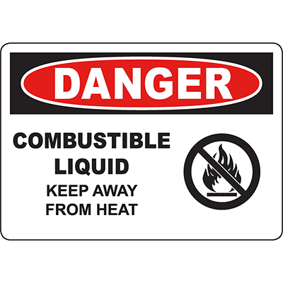 Combustible Liquid Keep Away From Heat Graphic Products