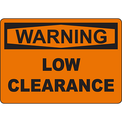 WARNING Low Clearance Sign Graphic Products