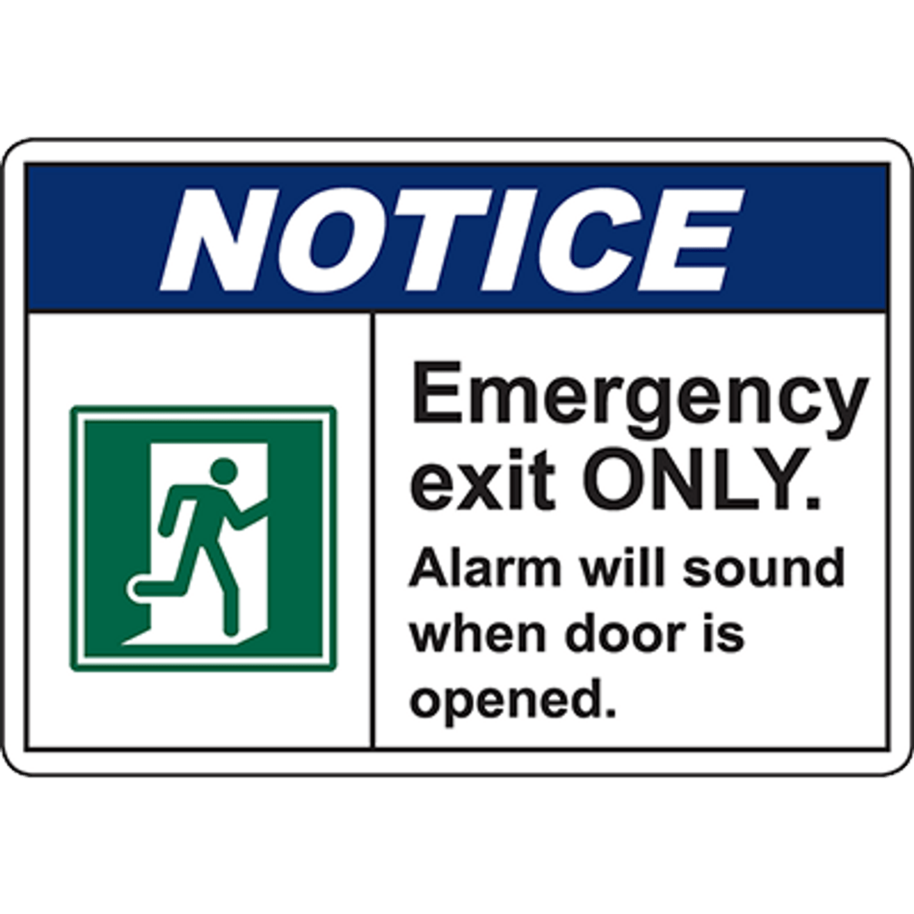 emergency exit only alarm will sound