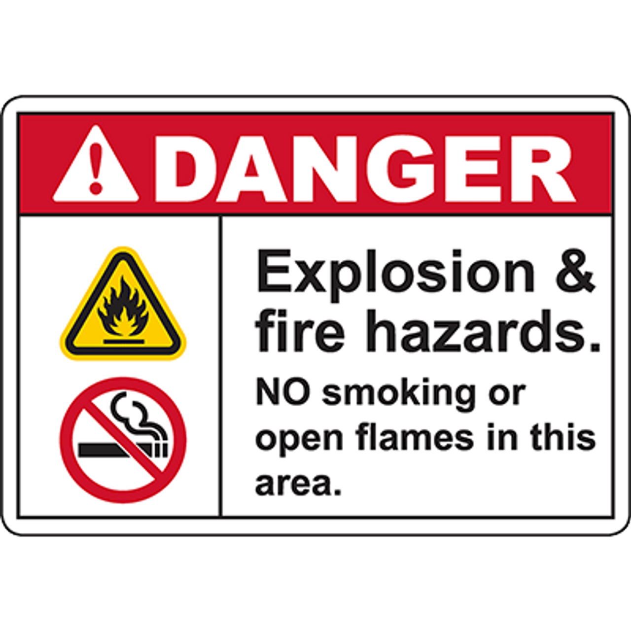 ANSI Explosion & Fire Hazards Signs