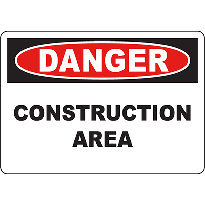 4er-Pack Danger Construction Area Schilder - Aluminium 35,6x25,4 Cm, UV-beständig, Wetterfest