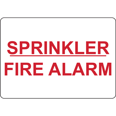 Fire Sprinkler Inspection Sign SPRINKLER FIRE ALARM SIGN - DuraLabel