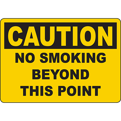 CAUTION No Smoking Beyond This Point Sign | Graphic Products