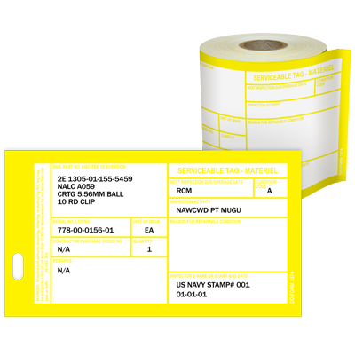 materiel condition tags dd form 1574 (yellow) - duralabel