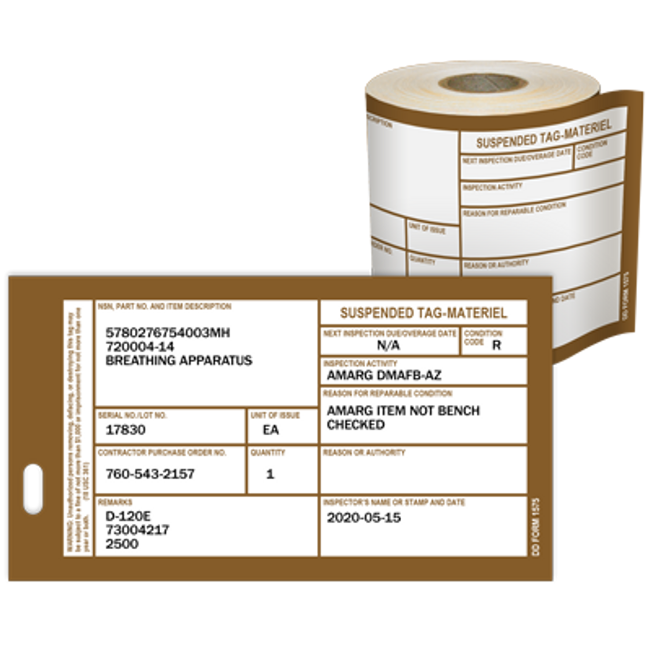 Materiel Condition Tags DD Form 1575 DuraLabel materiel-condition-tags-dd-form-1575-duralabel