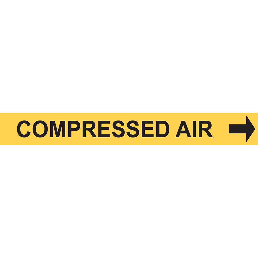 PRE-2007 ANSI COMPRESSED AIR PIPE MARKER BLACK-ON-YELLOW - DuraLabel