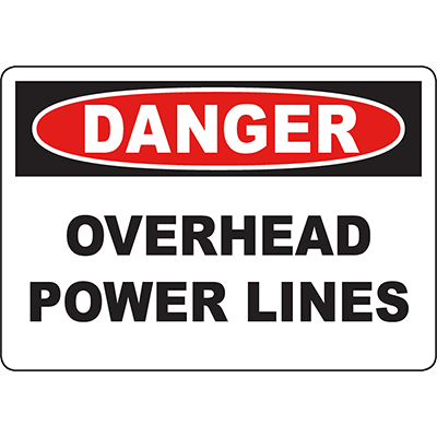DANGER Overhead Power Lines Sign | Graphic Products