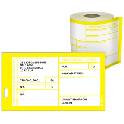 Materiel Condition Tags DD Form 1574 Yellow DuraLabel Materiel Condition Tags DD Form 1574 Yellow DuraLabel