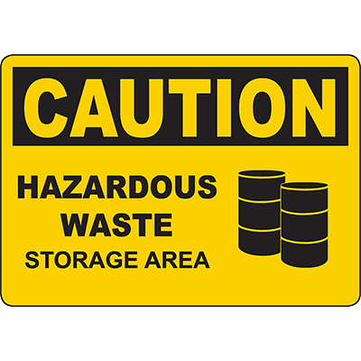 CAUTION Hazardous Waste Storage Area Sign - DuraLabel