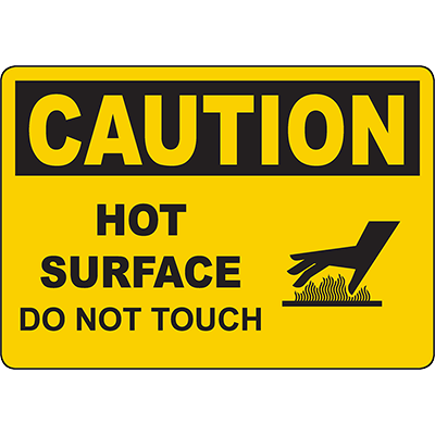 CAUTION Hot Surface Do Not Touch Sign w/Symbol | Graphic Products